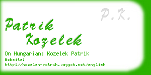 patrik kozelek business card